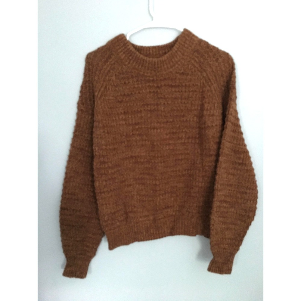 Universal Thread Textured Knit Sweater Women S Brown Chunky Waffle Pullover Cozy
